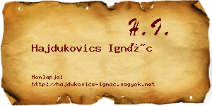 Hajdukovics Ignác névjegykártya
